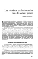 Les relations professionnelles dans le secteur public