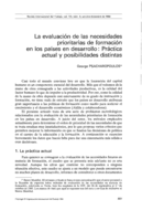 Evaluación de la necesidades prioritarias de formación en los países en desarrollo: practica actual y posibilidades distintas