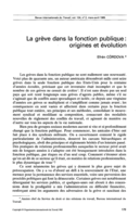 La grève dans la fonction publique: origines et évolution