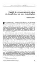 Egalité de rémunération et valeur du travail dans les pays industrialisés