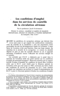 Les conditions d'emploi dans les services de contrôle de la circulation aérienne