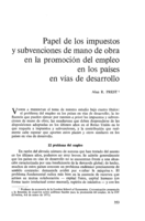 Papel de los impuestos y subvenciones de mano de obra en la promoción del empleo en los países en vías de desarrollo