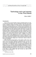 Technology and rural women in the Third World