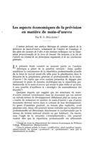 Les aspects économiques de la prévision en matière de main-d'oeuvre