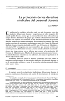 La protección de los derechos sindicales del personal docente