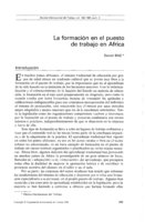 La formación en el puesto de trabajo en Africa
