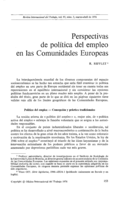 Perspectivas de política del empleo en las Comunidades Europeas