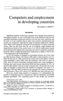 Computers and employment in developing countries