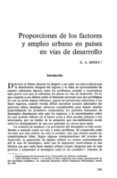 Proporciones de los factores y empleo urbano en países en vías de desarrollo