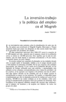 La inversion-trabajo y la política del empleo en el Maghreb