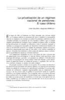 La privatización de un régimen nacional de pensiones: el caso chileno