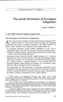 The social dimension of European integration