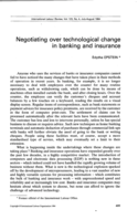 Negotiating over technological change in banking and insurance