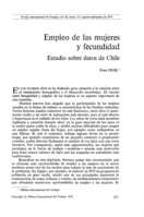 Empleo de las mujeres y fecundidad: estudio sobre datos de Chile