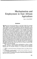 Mechanisation and employment in East African agriculture
