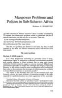 Manpower problems and policies in sub-saharan Africa