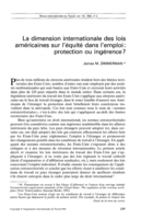 La dimension internationale des lois américaines sur l'équité dans l'emploi: protection ou ingérence?