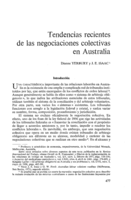 Tendencias recientes de las negociaciones colectivas en Australia