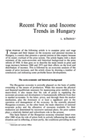 Recent price and income trends in Hungary