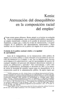 Kenia: atenuación del desequilibrio en la composición racial del empleo