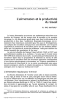 L'alimentation et la productivité du travail