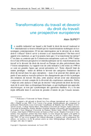 Transformations du travail et devenir du droit du travail: une prospective européenne