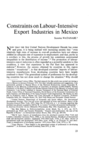 Constraints on labour-intensive export industries in Mexico