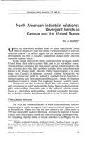 North American industrial relations: divergent trends in Canada and the United States