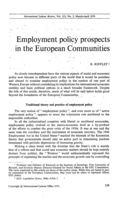 Employment policy prospects in the European communities