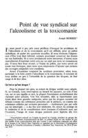 Point de vue syndical sur l'alcoolisme et la toxicomanie