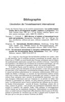 Bibliographie: l'évolution de l'investissement international