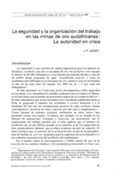 La seguridad y la organización del trabajo en las minas de oro sudafricanas: la autoridad en crisis