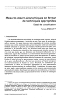 Mesures macro-économiques en faveur de techniques appropriées: essai de classification