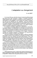 L'adaptation au changement