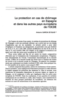 La protection en cas de chômage en Espagne et dans les autres pays européens de l'OCDE