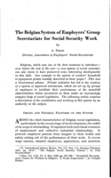 The Belgian system of employers' group secretariats for social security work