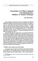Conversion of military research and development: realism or wishful thinking?