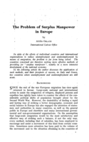 The problem of surplus manpower in Europe