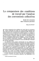 La comparaison des conditions de travail par l'analyse des conventions collectives: etude de la situation dans l'industrie pétrolière