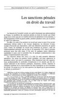 Les sanctions pénales en droit du travail