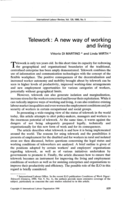 Telework: a new way of working and living