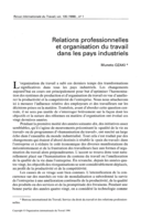 Relations professionnelles et organisation du travail dans les pays industriels