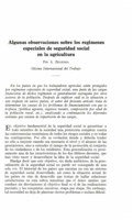 Algunas observaciones sobre los regímenes especiales de seguridad social en la agricultura