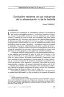 Evolución reciente de las industrias de la alimentación y de la bebida