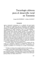 Tecnología aldeana para el desarrollo rural en Tanzania
