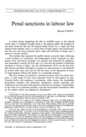 Penal sanctions in labour law
