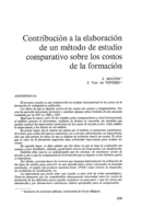 Contribución a la elaboración de un método de estudio comparativo sobre los costos de la formacion