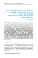 ¿Una conciencia social en el mercado mundial?: dimensiones laborales de los códigos de conducta, el etiquetado social y las iniciativas de los inversores