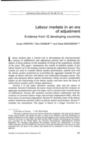 Labour markets in an era of adjustment: evidence from 12 developing countries