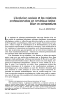 L'évolution sociale et les relations professionnelles en Amérique latine: bilan et perspectives